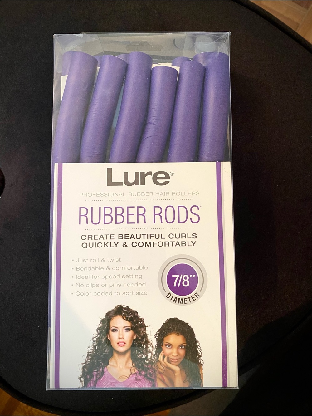 Rubber Rods 7/8" Purple Hair Rollers